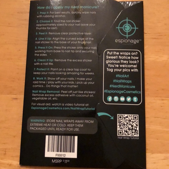 Espionage Cosmetics Nail Wrap U-87 - Picture 2 of 3
